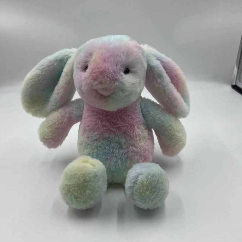 Cute Rainbow Plush Toy Recording Rabbit